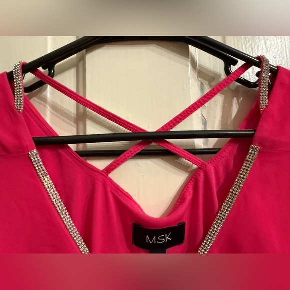 MSK Vibrant Pink Asymmetrical Dress - Picture 5 of 7